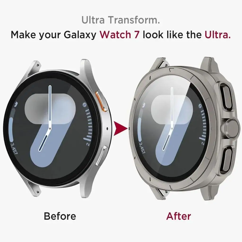 2-in-1 Case+Sports Silicone Strap for Samsung Galaxy Watch 7 40 44mm Appearance Upgrade Ultra Case for Galaxy Watch 7 Bracelet