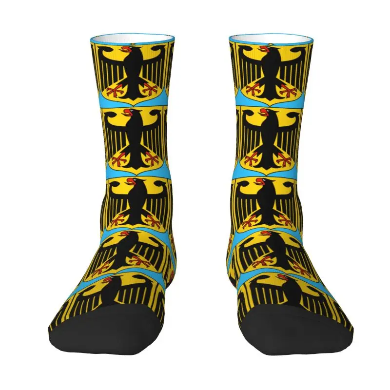 Custom Funny Coat Of Arms Of Germany Socks Men Women Warm 3D Print German Flag Eagle Sports Football Socks