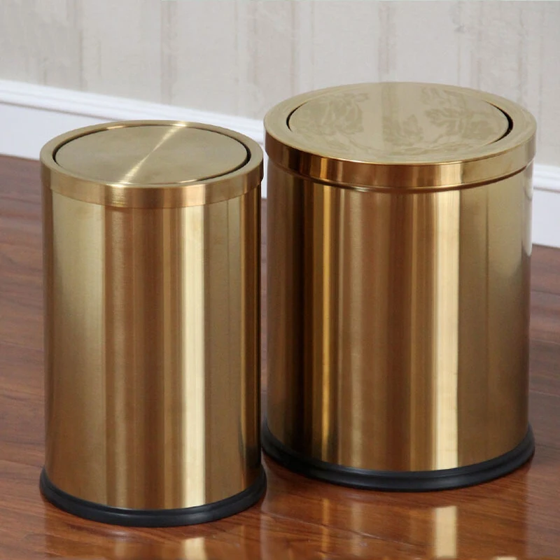 

Stainless Steel Metal Trash Can Small Original Clean Collector Garbage Bin Food Waste Disposers Cubo De Basura Kitchen Trash Bin