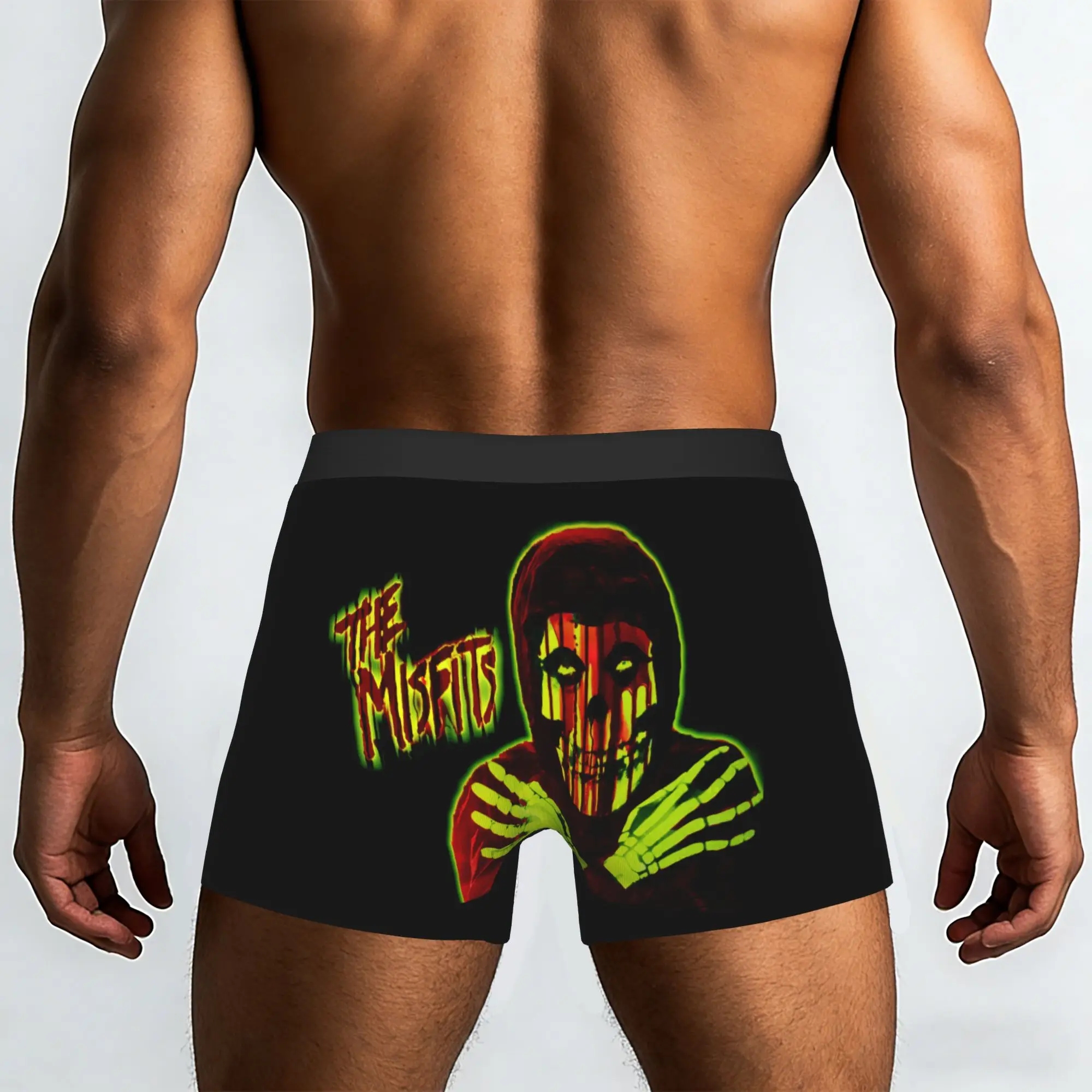 Custom Rock Punk Band Misfits Skull Face Underwear Men Stretch Heavy Metal Boxer Briefs Shorts Panties Soft Underpants For Homme
