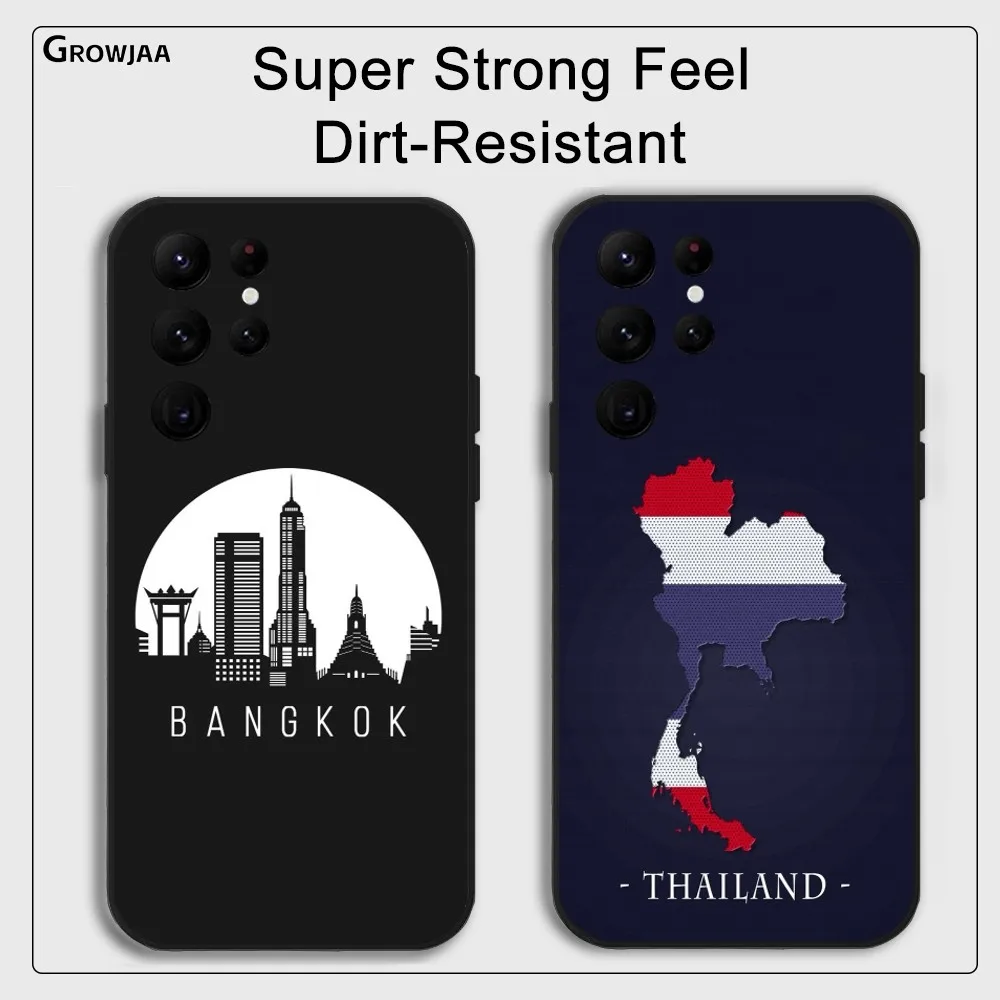 

T-Thailand Flag Map Phone Case For Samsung Galaxy S25 S24 S22 S23 Ultra S21 S20 Plus 5G Protective Silicone Funda