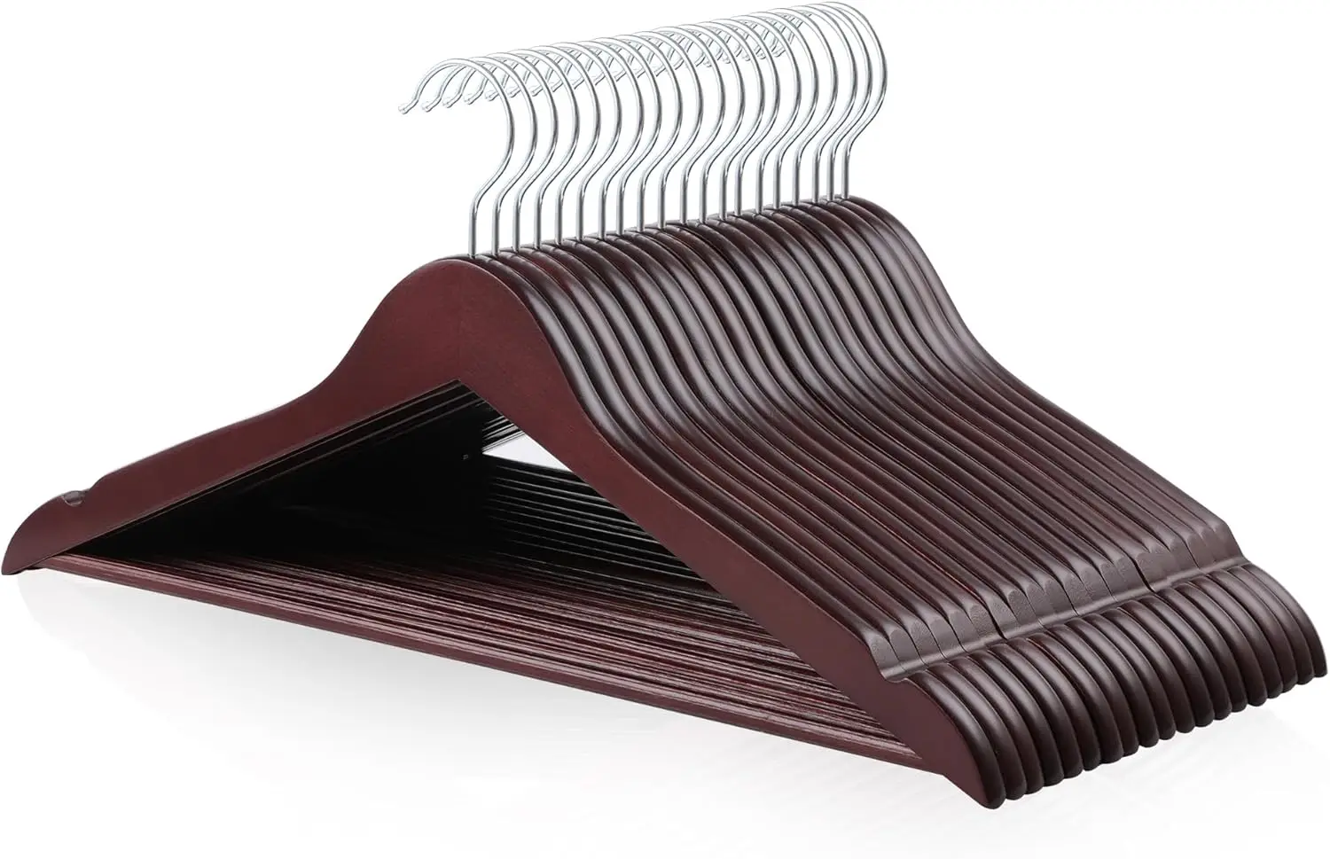 

Прочные деревянные вешалки для одежды с отделкой под вишню, набор из 20 штук для организации гардероба