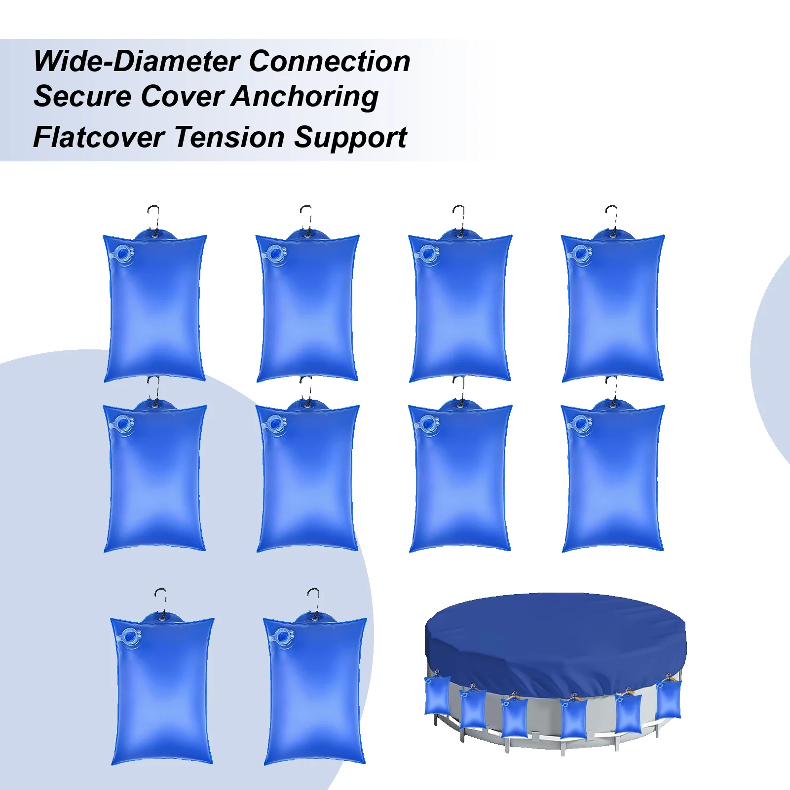 

Pool Cover Water Bags Thick Hook Spa Accessories 10 Pieces Anti-freezing Hot Tub Weight Bags For Hot Tub Storm Daily Home Garden