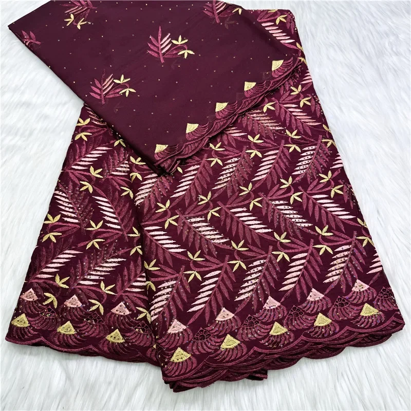 

7 yard With Scarf Swiss lace fabric Dry lace embroidery African 100% cotton fabrics Swiss voile lace Dubai style 27L5103101