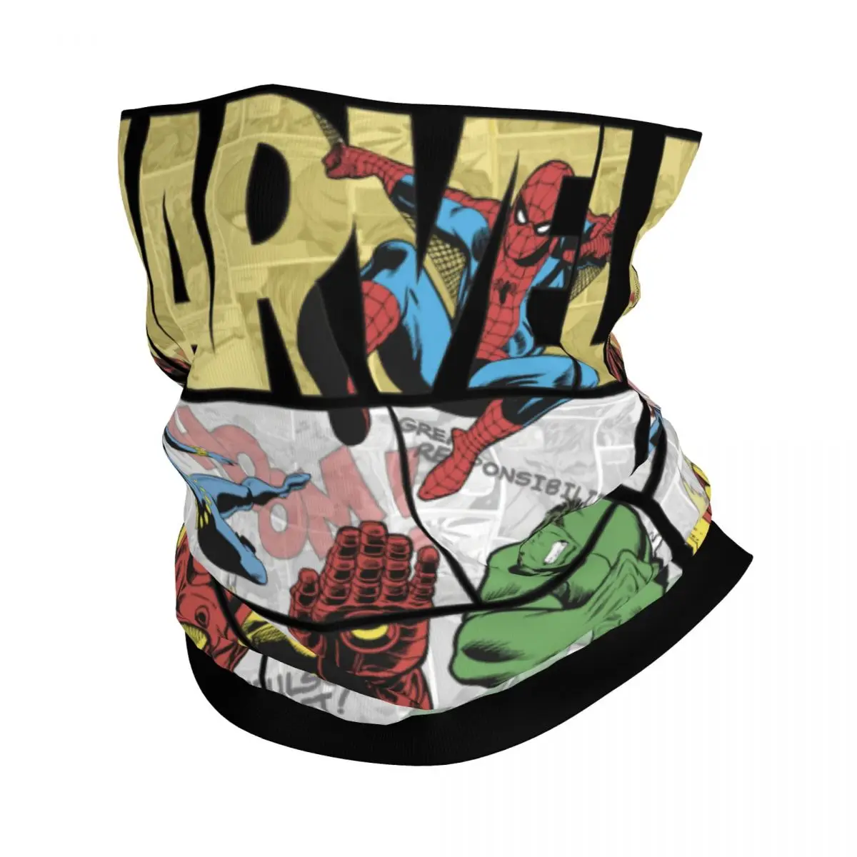 Custom Comics Retro Superheroes Bandana Neck Gaiter Windproof Face Scarf Cover Women Men Headband Tube Balaclava