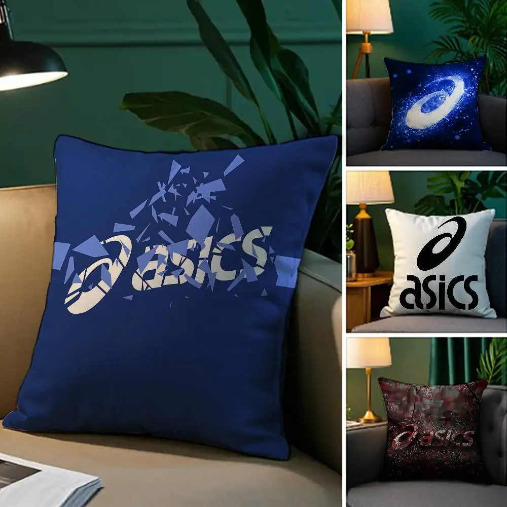 Funda de almohada de lujo A--ASICS-S, funda de almohada suave de tela de felpa con estampado de doble cara, funda de cojín para sofá
