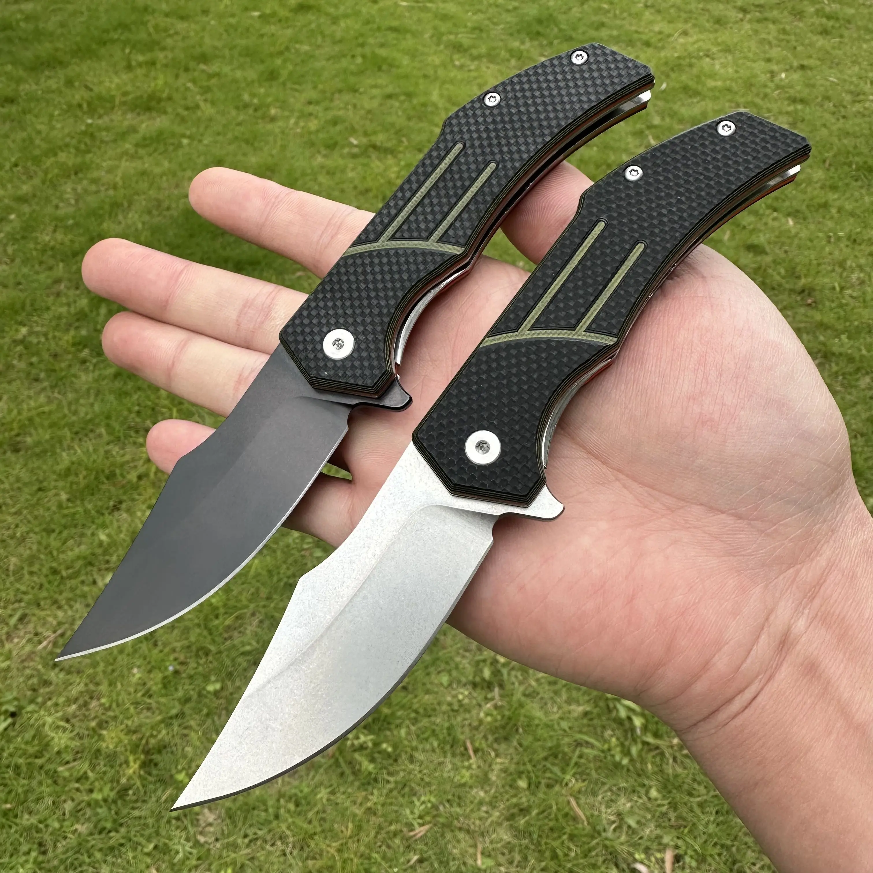 

Topwell Handmade DK2031 Solid Pocket Folfing Knife 14C28N Blade Double Color G10 Handle With Clip EDC Tool Perfect Quality Knife