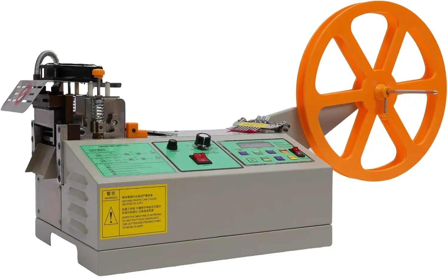 

Textile Ribbon Cutting, Industrial Webbing Cutting Machine, 110V 100mm Automatic Hot and Cold Tape Cutter Temperature Adjustable