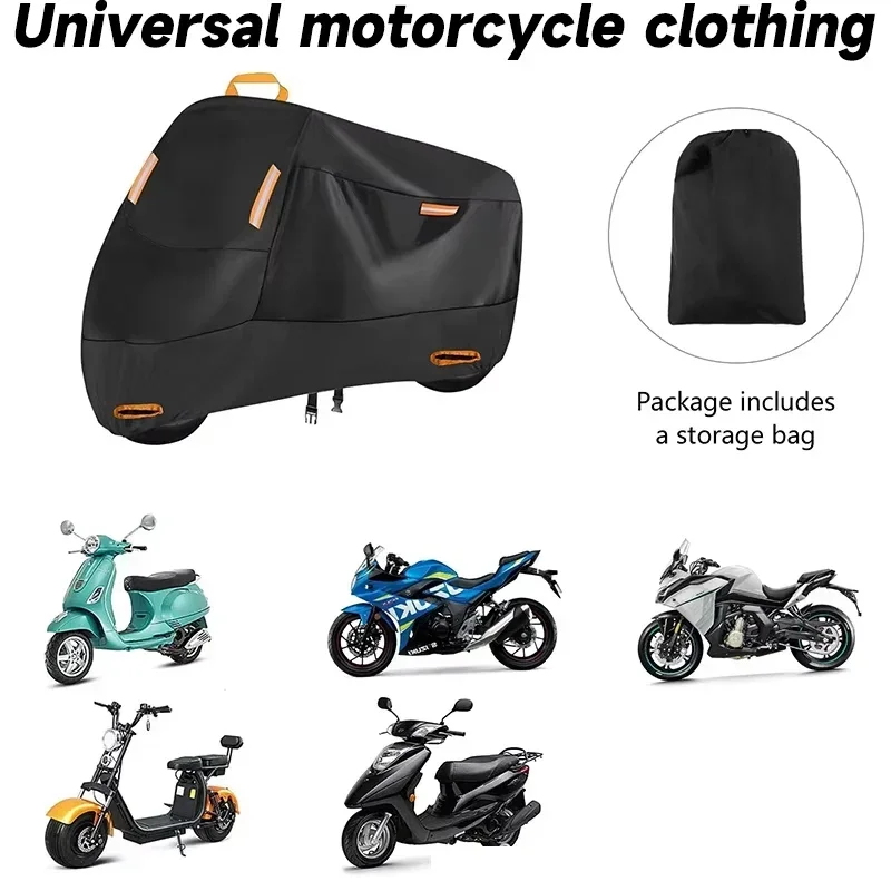 NEW Motorcycle Cover Waterproof Outdoor Indoor Scooter 210D 420D Wear-resistant Fabric All Season Dustproof UV Protective