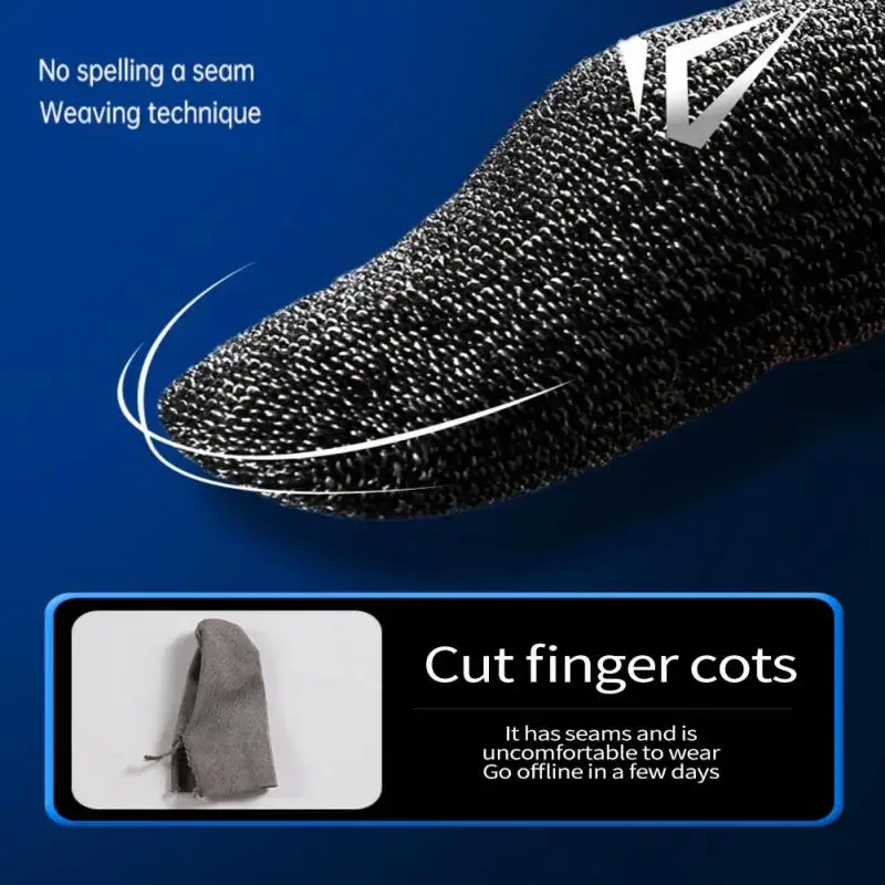 Gants anti-transpiration pour jeu mobile, anti-ald, écran tactile, manchon respirant, couverture du bout des doigts pour les joueurs, 2 pièces