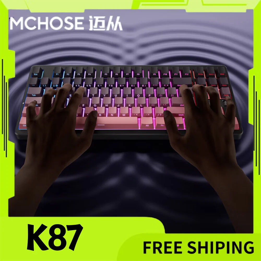 

MCHOSE K87S Механическая клавиатура с магнитным переключателем, киберспортивная горячая замена, полуалюминиевая игровая клавиатура с датчиком Холла RGB