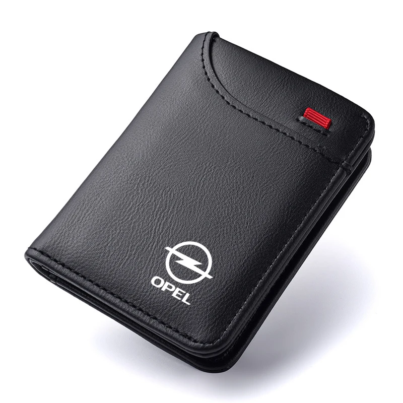 Auto Emblem Weiche Brieftasche Leder Mini Kreditkarte Geldbörse Tragbare Kleine Brieftasche Für Opel Astra H Insignia Mokka Zafira Corsa Vectra