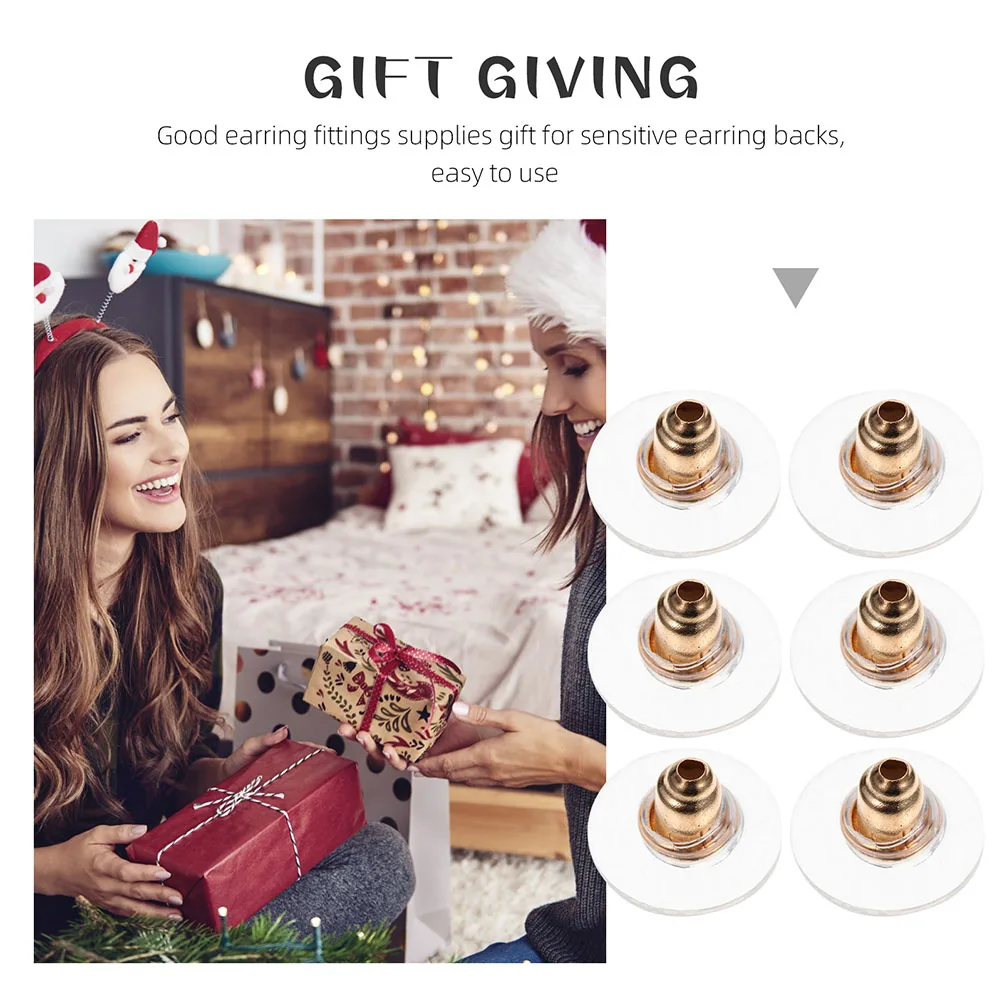 

200 Pcs Perforation Earring Accessories Findings Metal and Plastic Pierced Backs Safety Earrings