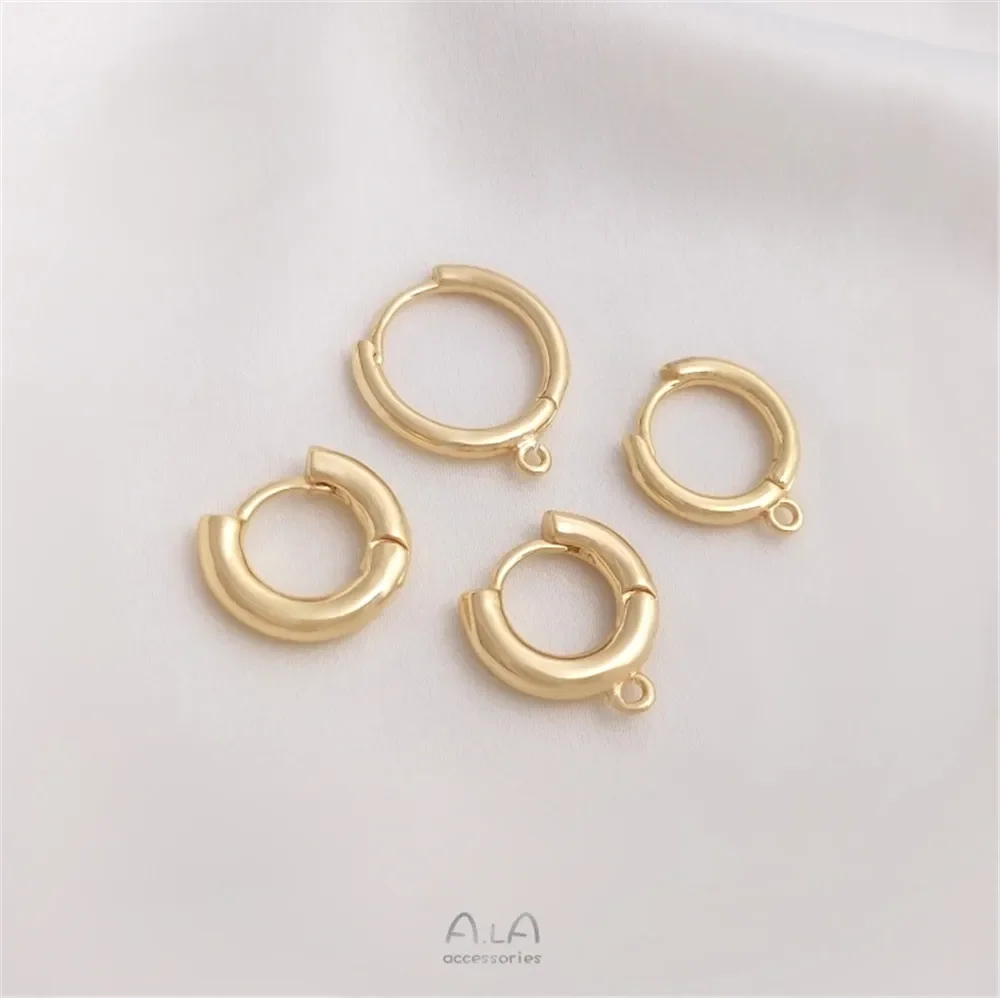 

14K gold round earring with hanging ring and earring buckle DIY handmade earring and earring accessories materials