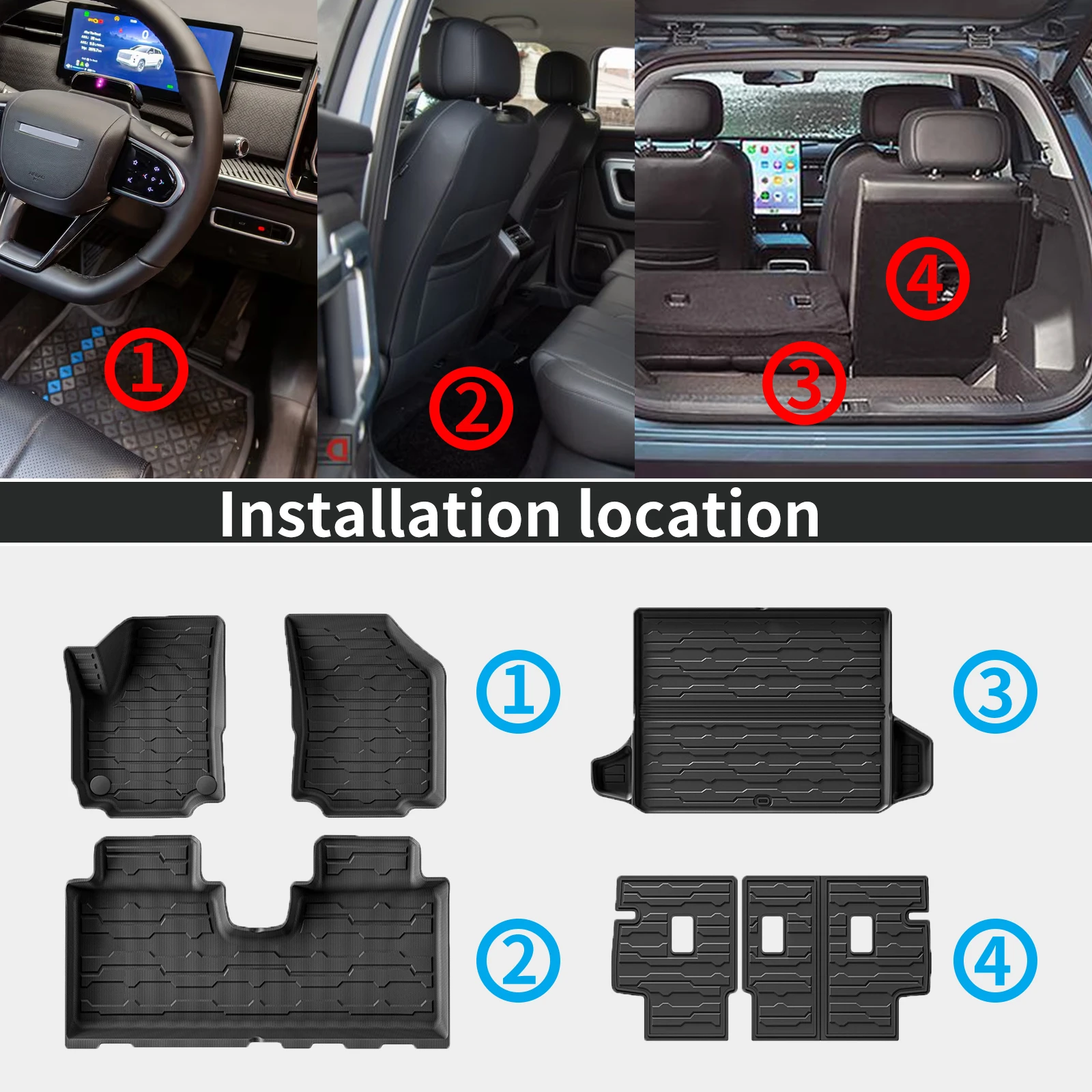 for GMC Terrain 2024 2023 - 2018 Custom TPE Mats Full Set Eco-Friendly Waterproof All-Weather Floor Liners Accessories