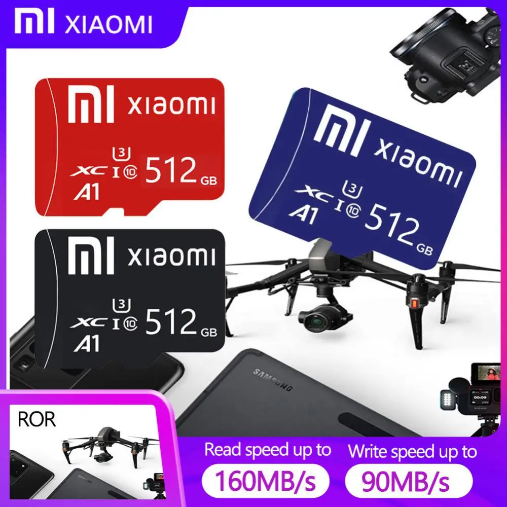 XIAOMI Memory SD Card 128GB 256GB 512GB High Speed Class10 SD/TF Flash Card For Smartphone Table PC Camera Flash Mini SD Card