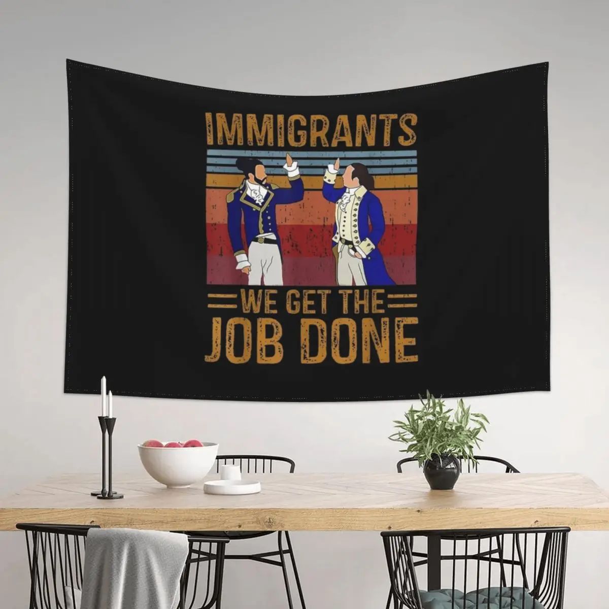 

Immigrants We Get The Job Done Tapestry Hanging Wall Decoration Aesthetic Art Mural Room Decor Cute Tapestry