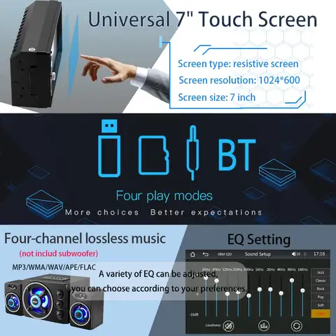 7 Inch HD Touch Screen Car Radio 2 Din High Quality Car Video Player Wireless CarPlay Android Auto with Bluetooth Rear Camera 8 best sales carplay double din - №2