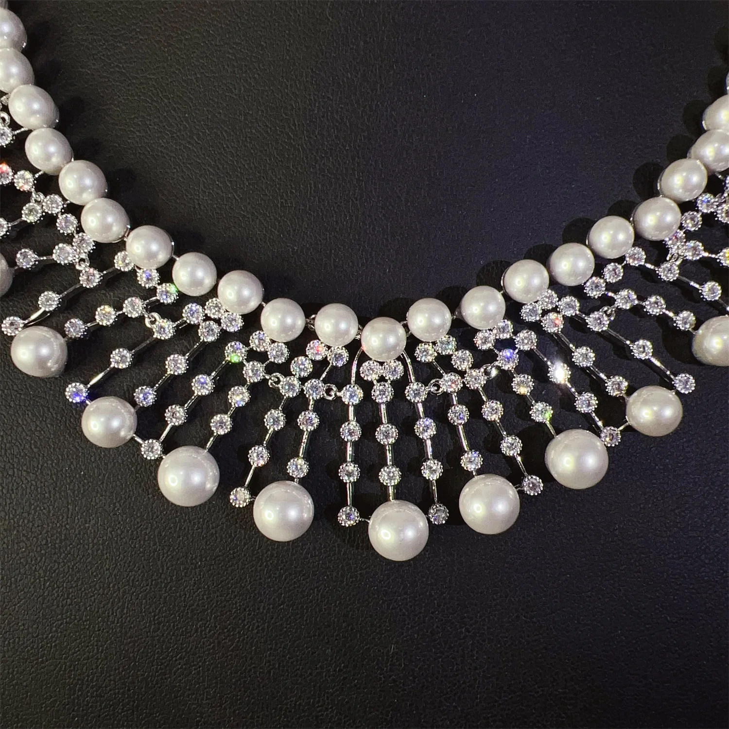 Mulia Fashion Bintang Kalung Anting-Anting Rumbai Mutiara Kalung Anting-Anting Pesta Perjamuan Acara Tuan Rumah Gaun Prom Aksesoris Pengantin M-519