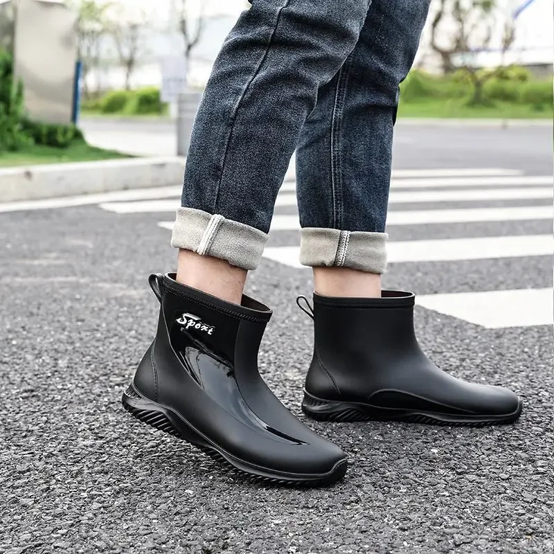 

Силиконовая мужская обувь для работы. Мягкие резиновые сапоги. Подростковые сапоги. Пластиковые водонепроницаемые износостойкие мужские резиновые сапоги.