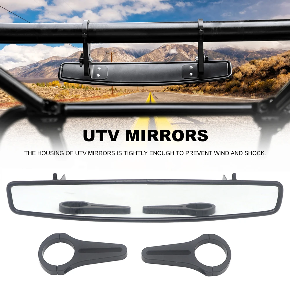 

For Yamaha Rhino Top for Honda 1.75" UTV Wide Rear View Mirror Racing Mirror for Polaris RZR Rangers 800 1000 XP 900 1000