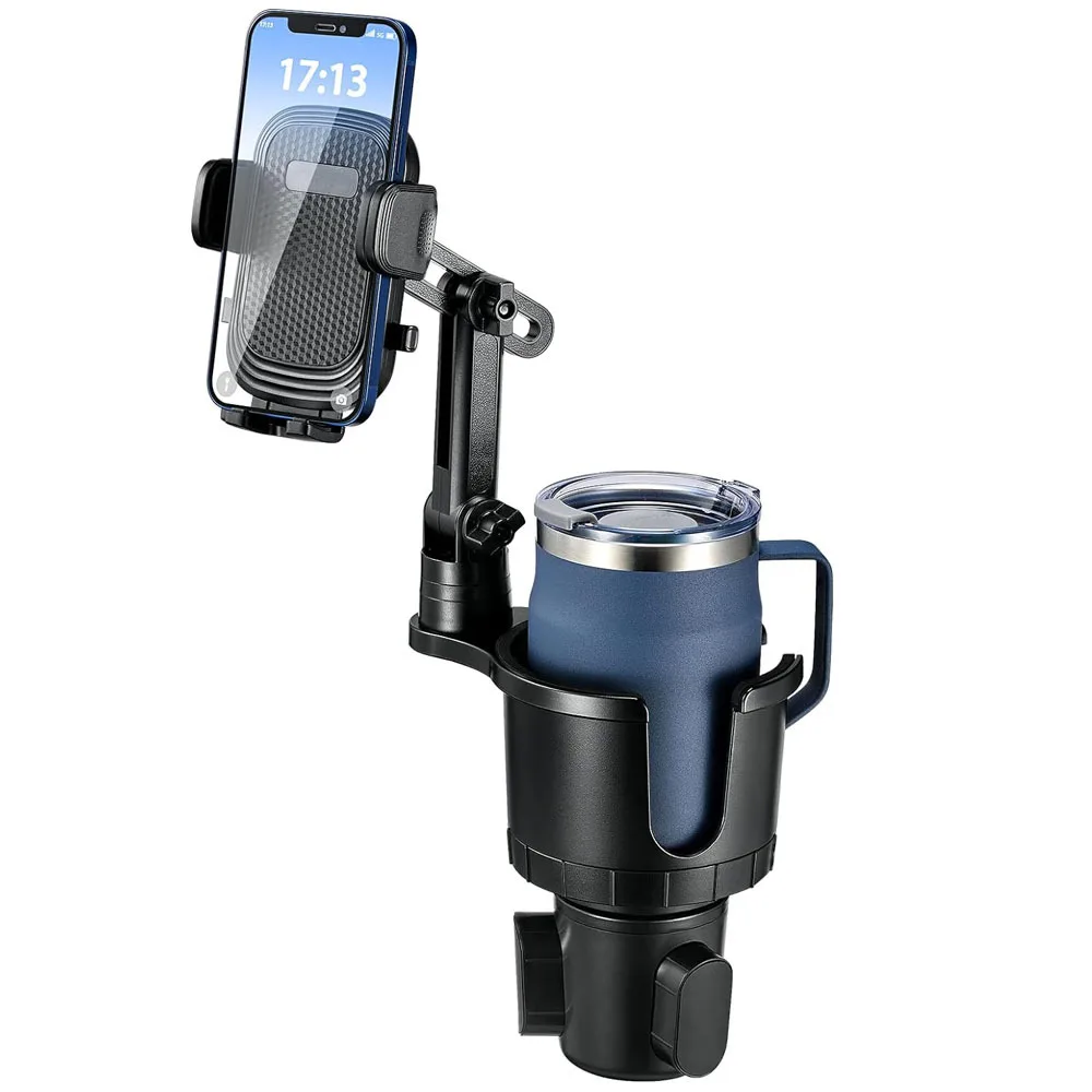 Car Cup Mount With Cellphone Bracket Adjustable Expander Base 360 Rotation Cup Phone Holder