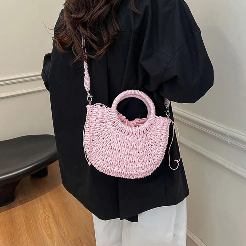 Bohemian Style Straw Handbag High Quality Multi-functional Shopping Bag Suitable For Travel and Vacation