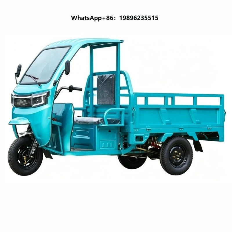 2026 Powerful Electric Cargo Tricycle with Simple Canopy Roof All-weather 3 Wheel Electric Motorcycle for Freight