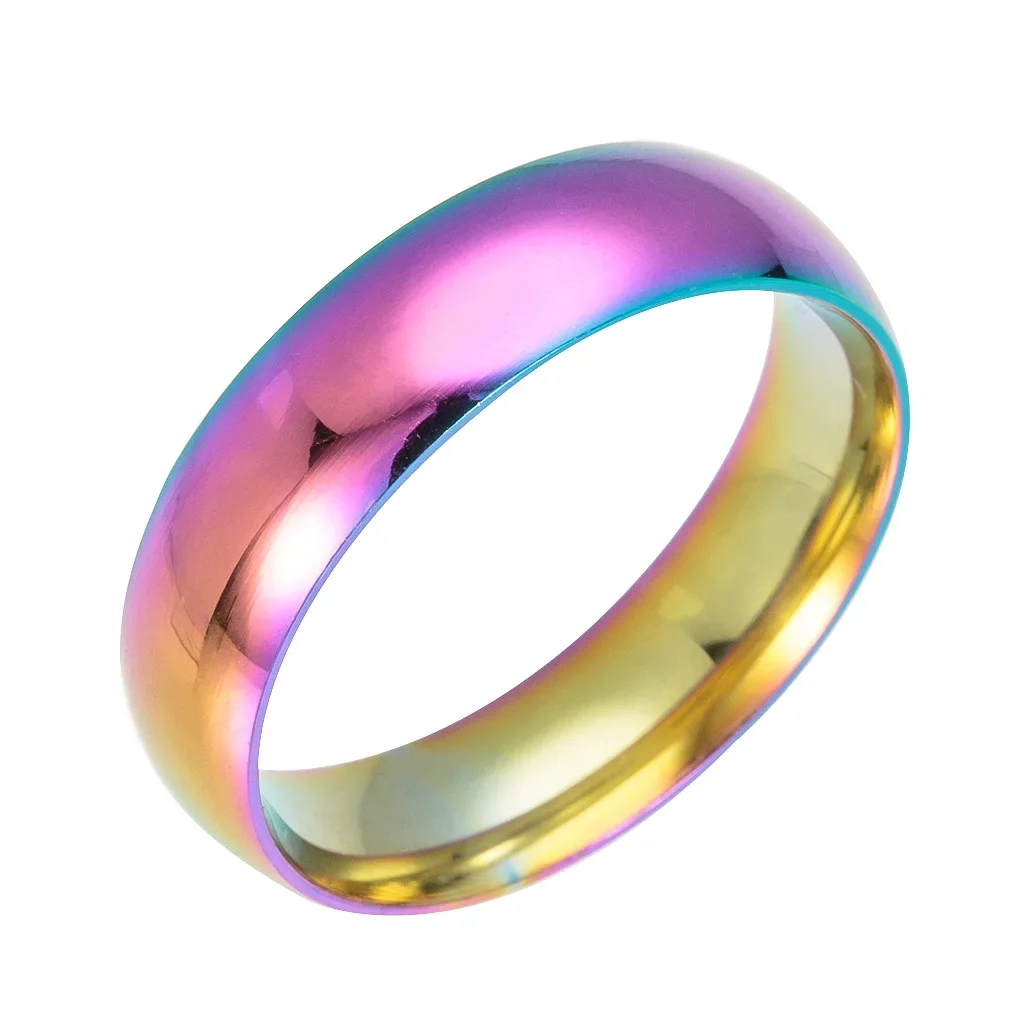 Classic Mood Ring Magic Color Stanless Steel Wedding Rings Mooth Simple Wedding Couples Rings for Women Men Fashion Jewelry