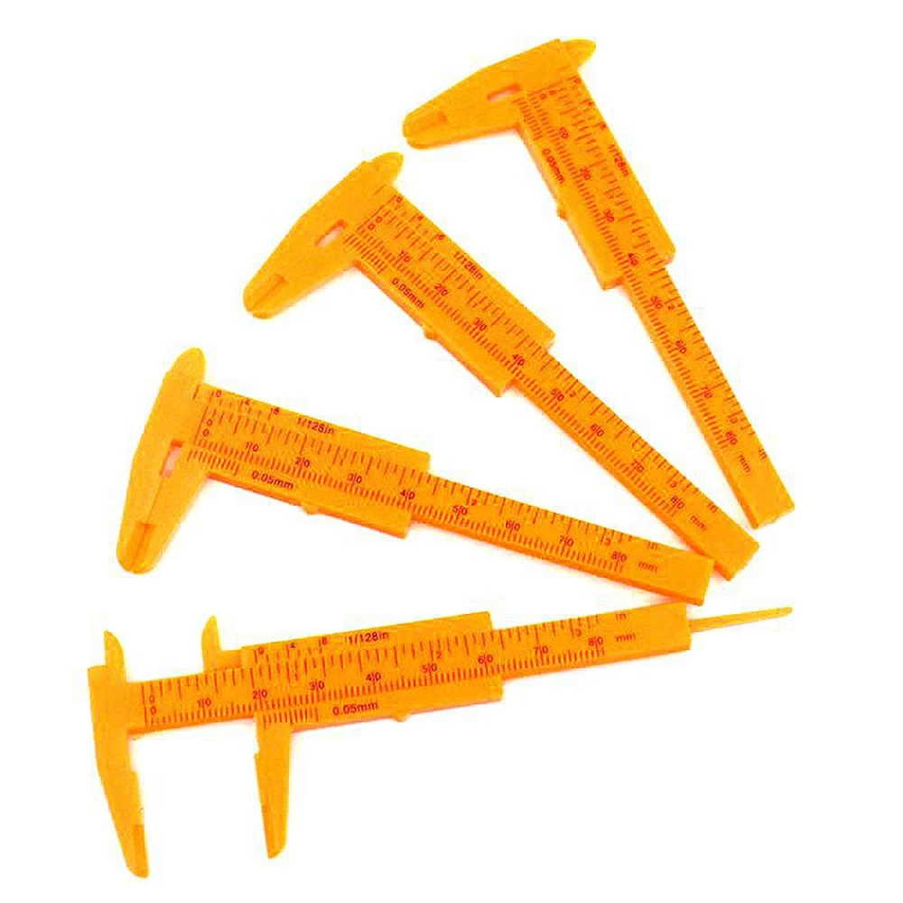 2Pcs Mini Plastic Vernier Caliper Gauge Micrometer 80MM Mini Ruler Accurate Measurement Tools Standard Vernier Caliper
