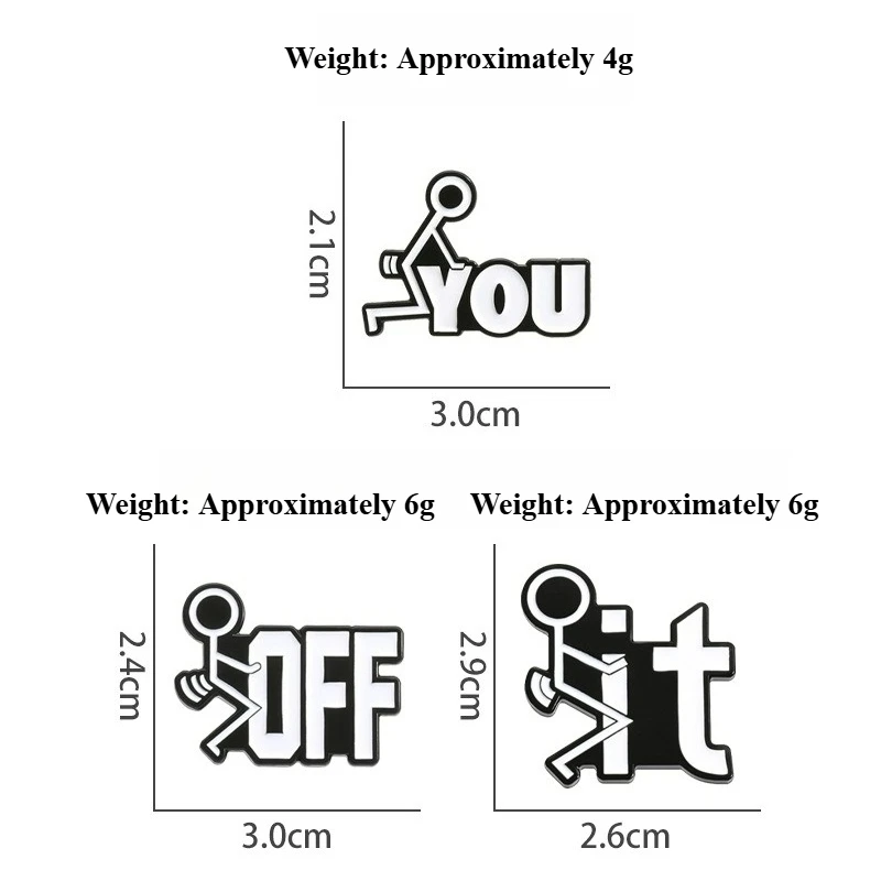 Fun Cartoon Stick Figure Pattern Metal Badges Spilla Brooches Pins Clothing Backpack Personalized Diy Pop Decorative Accessories