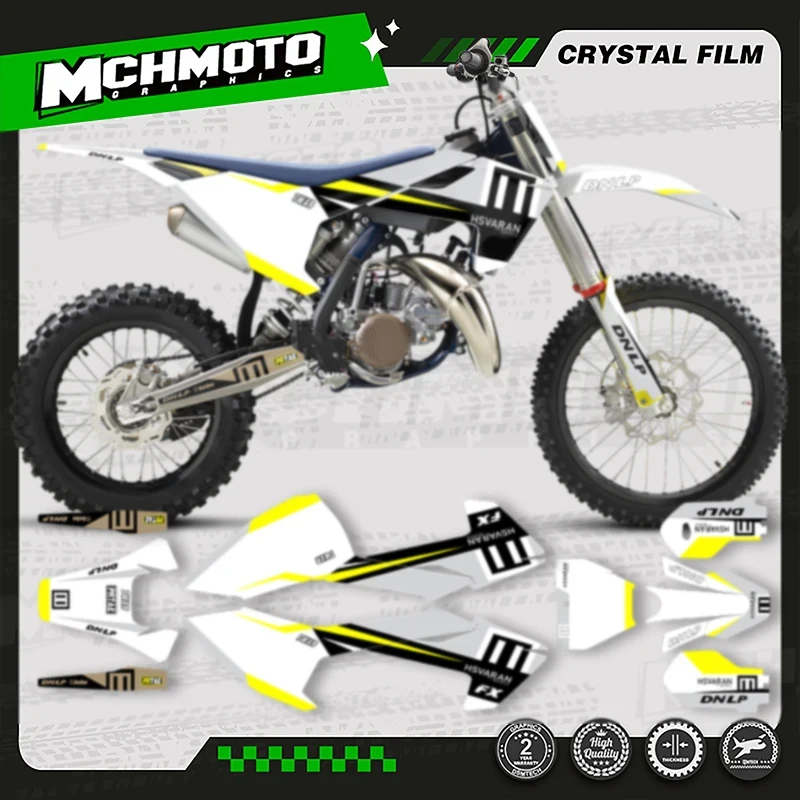 

MCHMFG Custom Team Graphics Background Decal Stickers Kit For Husqvarna 2023 2022 2021 2020 2019 2018 TC85 011