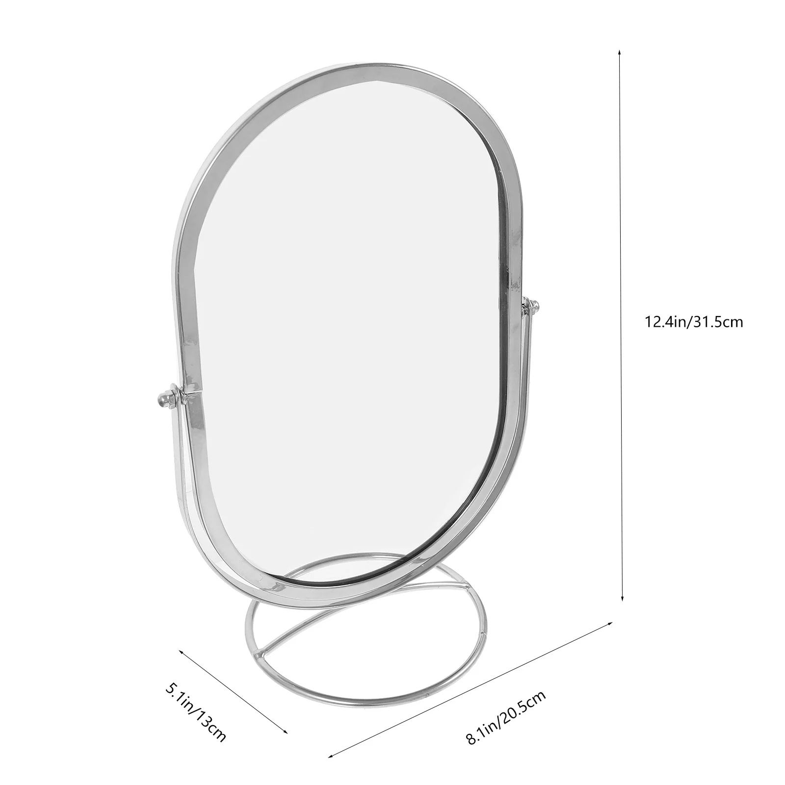 Oval Shape Swivel Vanity Mirror Tabletop Makeup Mirror Clear Reflection Rotatable Bedroom Dresser Desk Mirrors for Bedroom