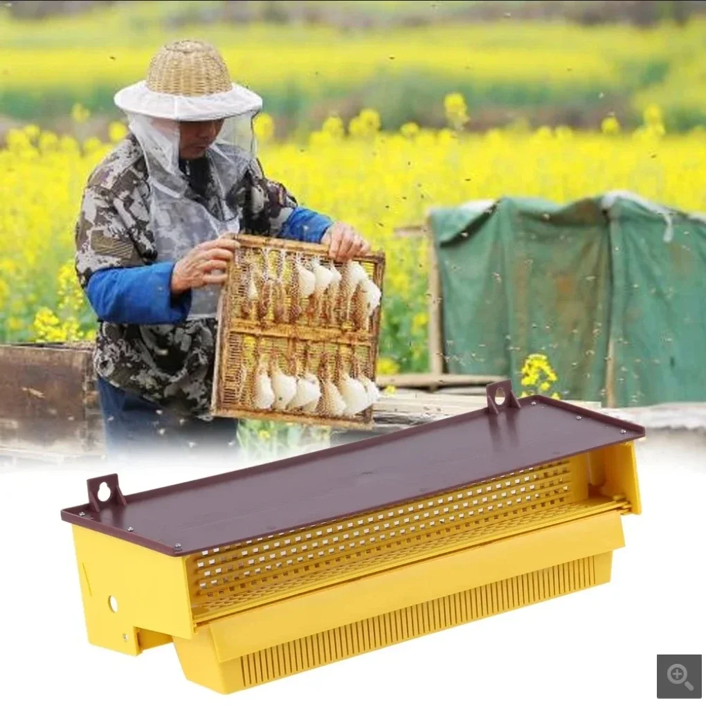 Plastic Pollen Collector Beehive Powder Remover Beekeeping Tool Bee Set Honeycomb Yellow with Removable Ventilated Pollen Tray