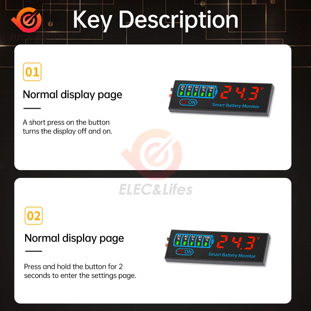 Dc 7v-40v 3-14s led indicador de capacidade da bateria painel de exibição de energia módulo medidor de tensão de capacidade da bateria de chumbo-ácido de lítio