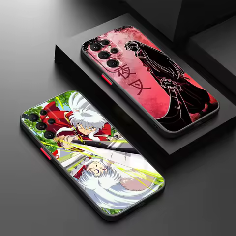 Anime Inuyasha Cute For Samsung S24 S23 S22 S21 S20 S10 FE Note 20 10 Ultra Lite Plus Frosted Translucent Phone Case
