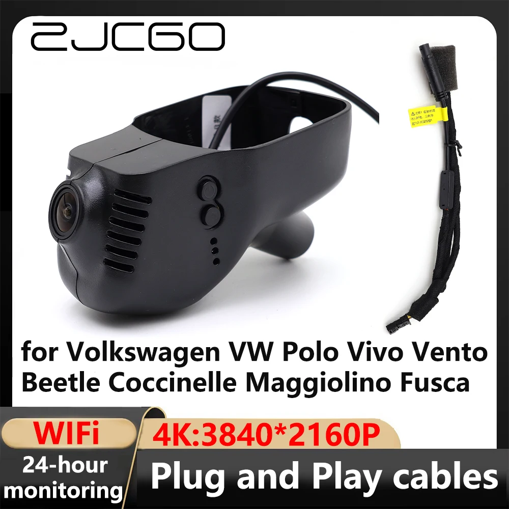 

ZJCGO 4K Wi-Fi 3840*2160 Автомобильный видеорегистратор Dash Cam Camera Recorder для Volkswagen VW Polo Vivo Vento Beetle Coccinelle Maggiolino Fusca