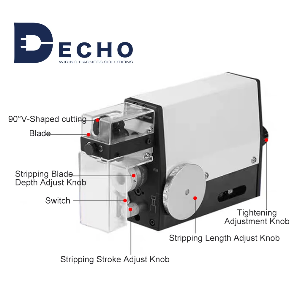 DECHO DE-S100 Unistrip pneumatic wire stripping machine cutting machine for 32 -14 AWG Cable Stripper Multi-core Peeling Itools