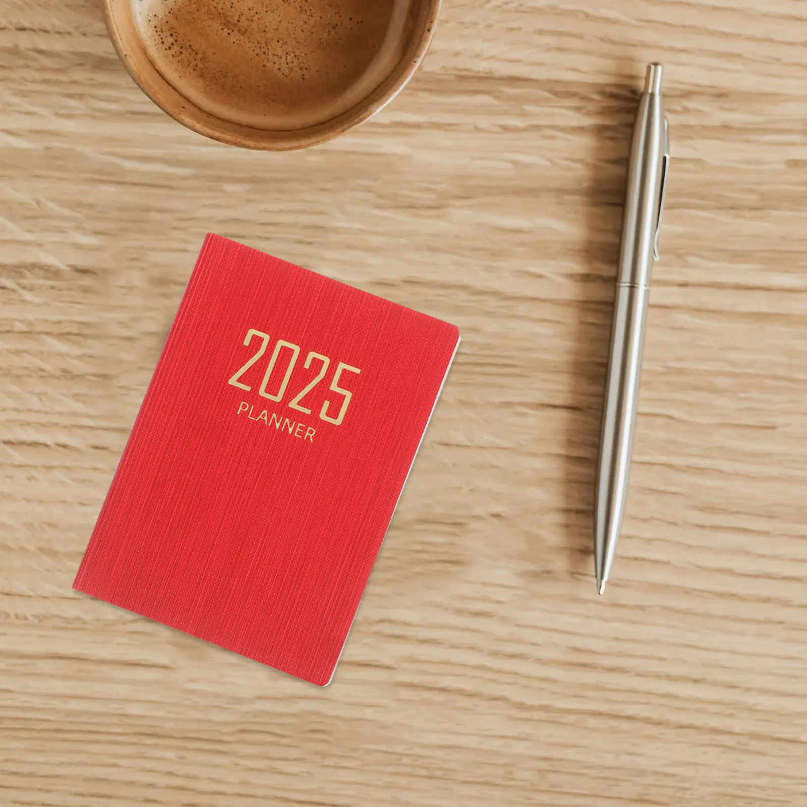2025 A7 Appointment Book Daily Hourly Planner Compact Cover Pocket Notepad Weekly Monthly Organizer Schedule Plan