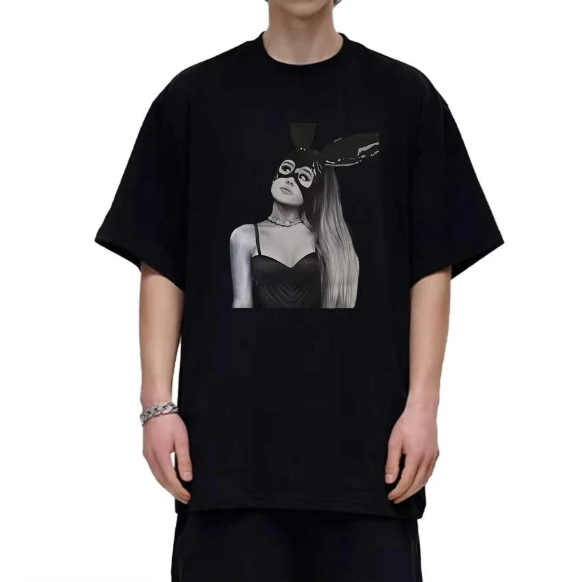 Heißer Sänger Ariana Grande Gefährliche Grafik T Hemd Männer Frauen Vintage Hip Hop Streetwear Unisex 100% Baumwolle Kurzarm T-shirts