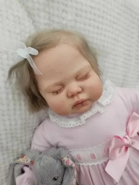 DLS Customized 26inch Reborn Baby Sleeping Pickle Hand-Rooted Hair With Different Dress Huge Baby