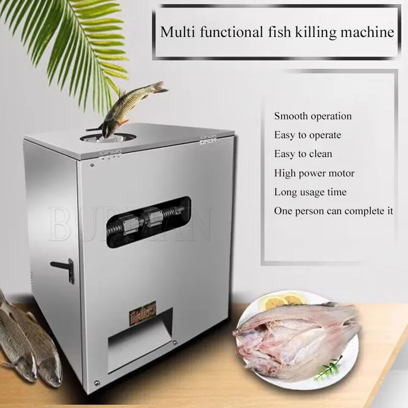 Electrical 220V Small Fish Scale Processor Viscera Removing Gutting Killing Killer Machine Carp Gutting Machine