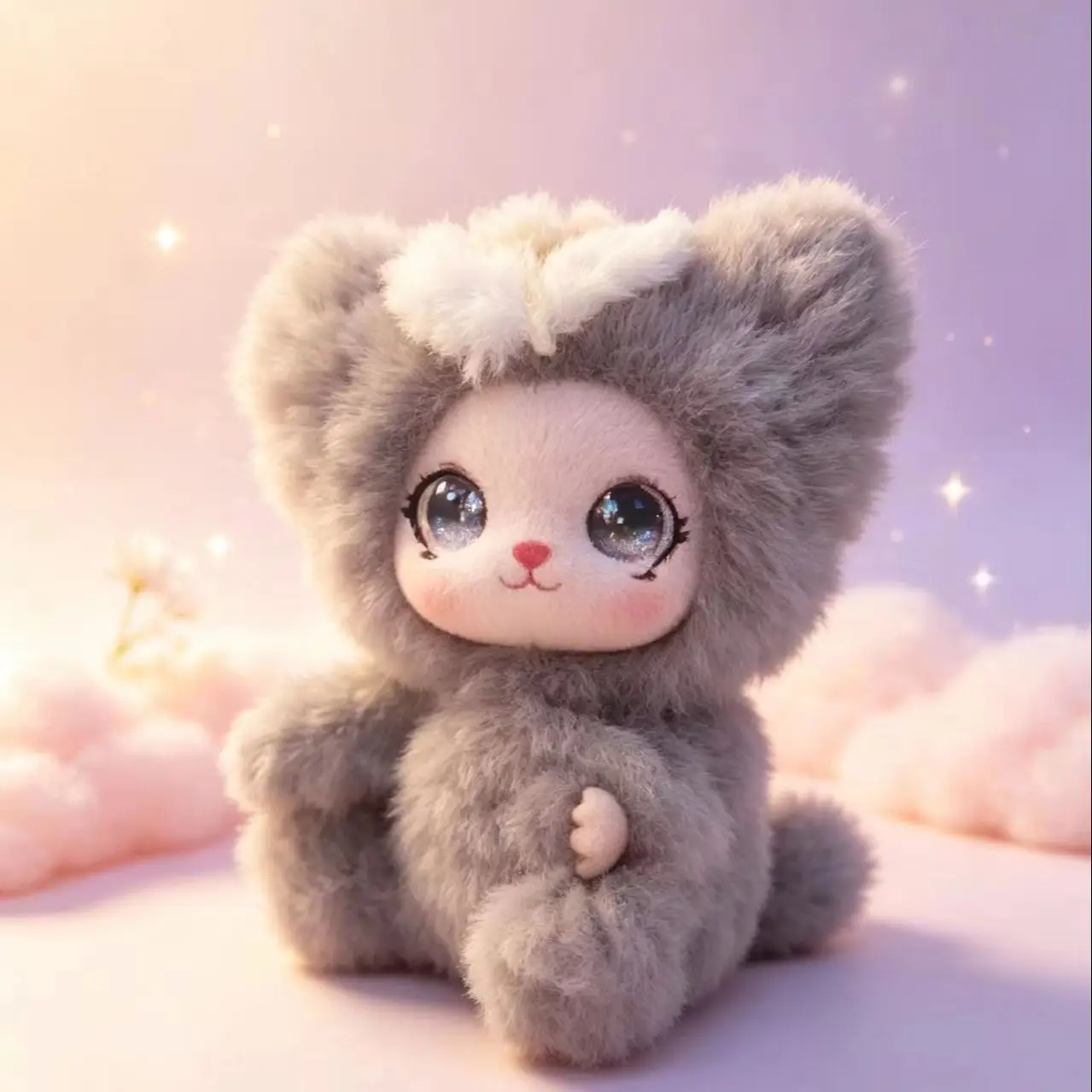1pcs cute cat plush doll new key ring buckle pendant gift bag hanging ornaments to play.
