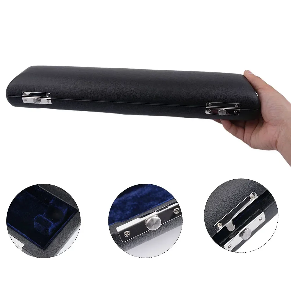 

16/17 Holes Flute Case 1pc Flute Bag Lightweight Portable Wooden Black Leather Practical Useful 100% Brand New