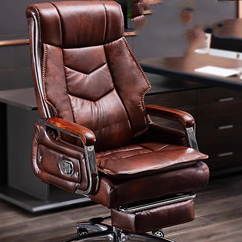 

Lazy Nordic Rolling Chair Designer Acrylic Reclining Leather Office Chair Salon Designer Mobile Silla Ergonomica Furnitur