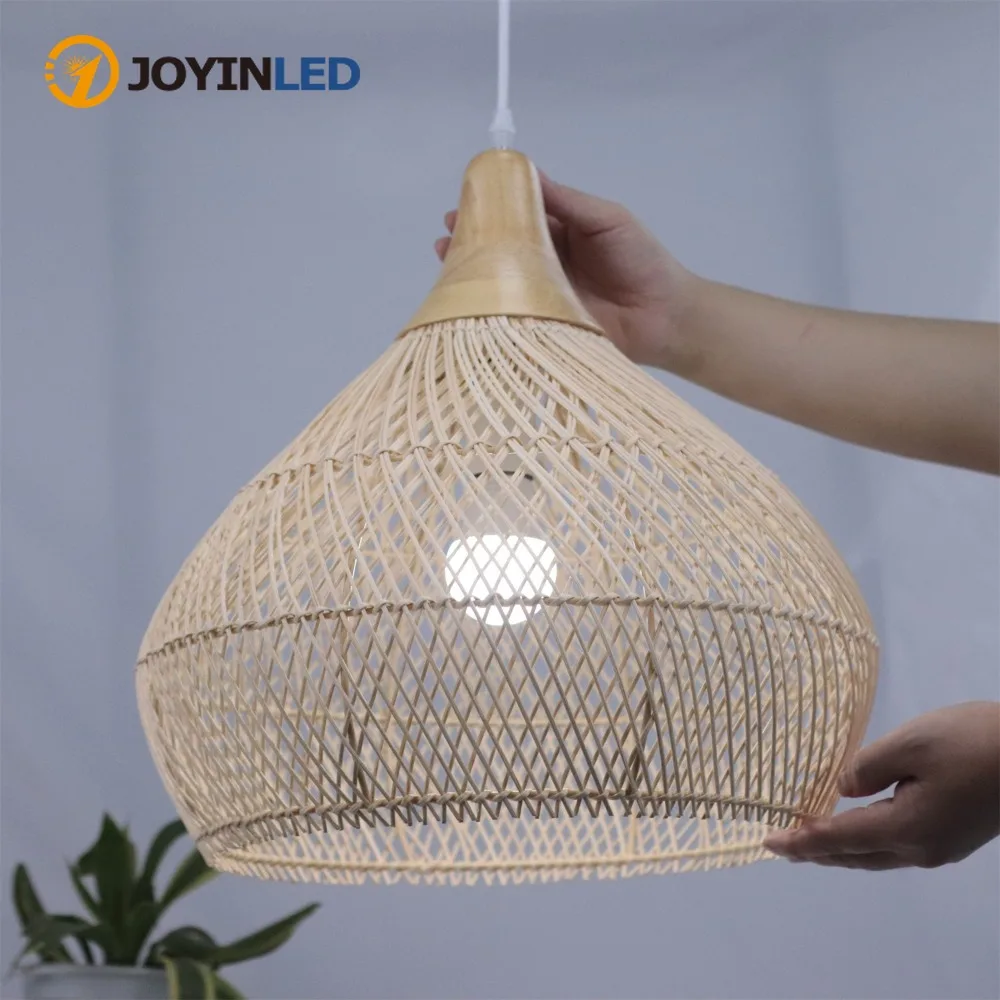 

JOYINLED Southeast Asian Rattan Chandelier Hight Quality Ceiling Light for Dining Room Restaurant Fixture Loft Suspension