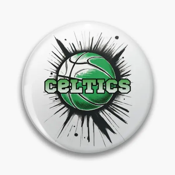 Inspired By The Celtics Vintage Sketch B  Soft Button Pin Gift Brooch Fashion Cartoon Funny Cute Lapel Pin Clothes Hat Decor