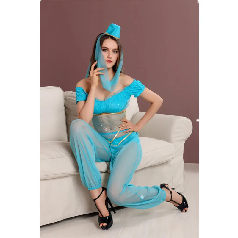 Halloween Egyptian Cleopatra Greek Goddess Princess Jasmine Costume Stage Performance Arabian Belly Dance Cosplay Dress