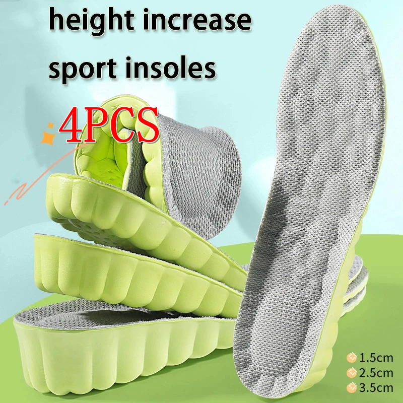 

1Pair /2Pair NEW Shock Absorbing Shoe Sole Soft Comfortable Sports Insole Height Increase Insoles Breathable Anti-Odor Insole