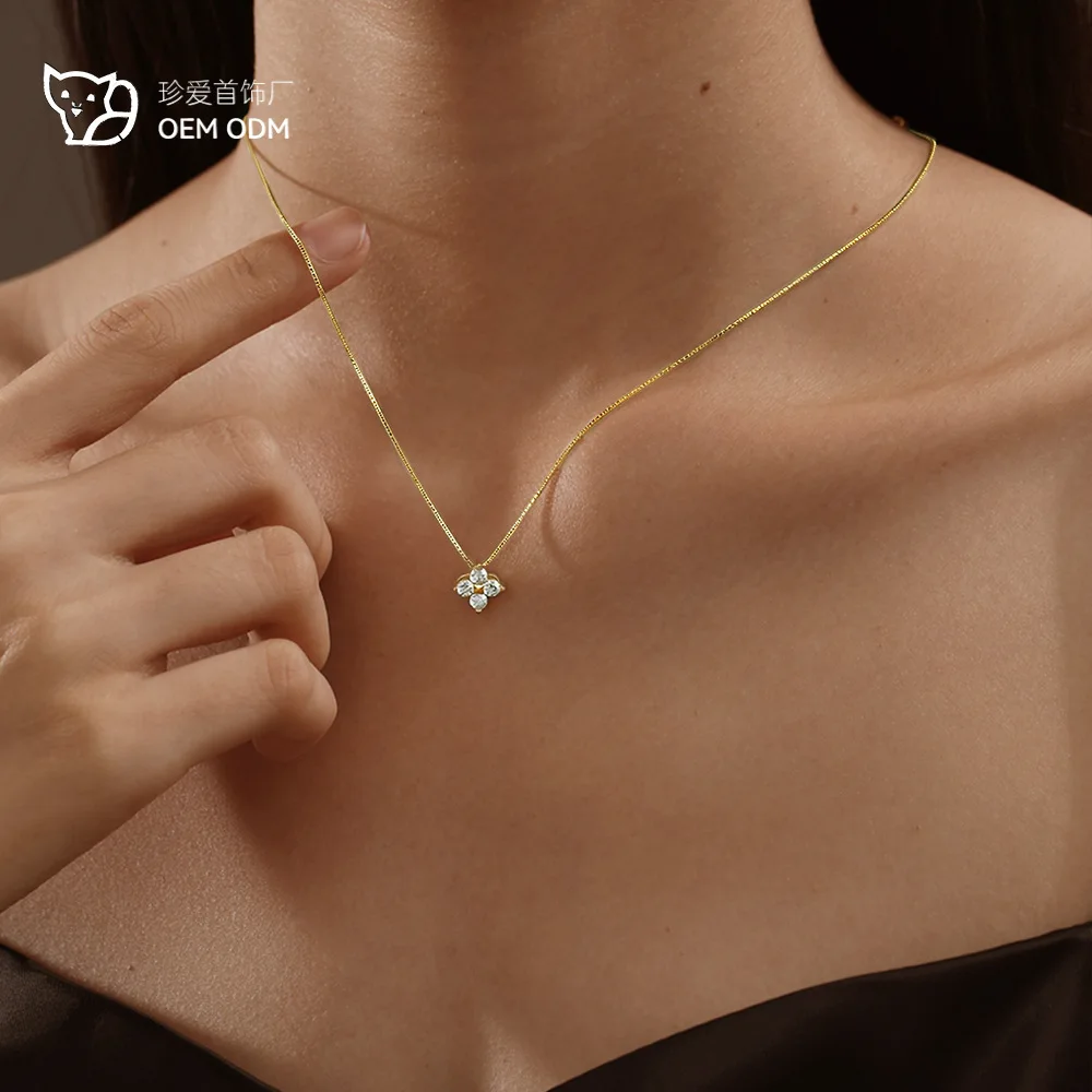 

D VVS1 Moissanite Pandent Necklace GRA Certified 0.4ct Lab Diamond S925 Sterling Silver Dainty Necklaces for Women